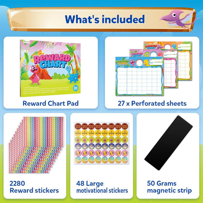 Kids Behavior & Responsibility Reward Chart with 2,328 Stickers – Daily Chore & Positive Habit Tracker