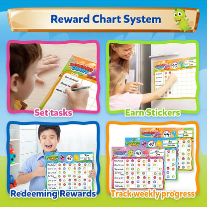 Kids Behavior & Responsibility Reward Chart with 2,328 Stickers – Daily Chore & Positive Habit Tracker
