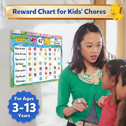 Kids Behavior & Responsibility Reward Chart with 2,328 Stickers – Daily Chore & Positive Habit Tracker