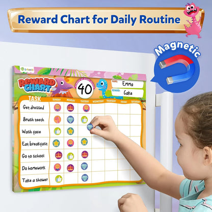 Kids Behavior & Responsibility Reward Chart with 2,328 Stickers – Daily Chore & Positive Habit Tracker