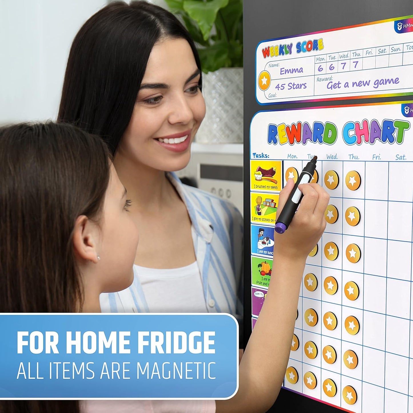 Large Magnetic Reward Chart for Kids – Behavior, Chore & Responsibility Tracker
