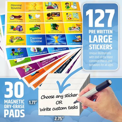 Large Magnetic Reward Chart for Kids – Behavior, Chore & Responsibility Tracker