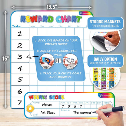 Large Magnetic Reward Chart for Kids – Behavior, Chore & Responsibility Tracker