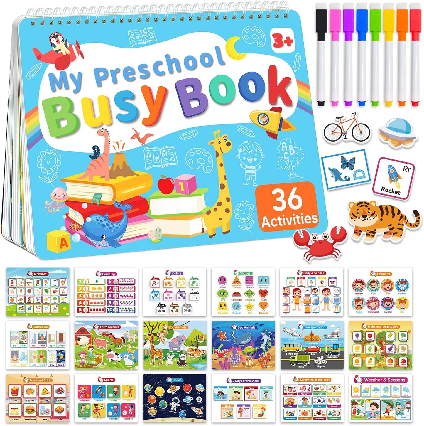 Toddler Busy Book – Montessori Preschool Learning Activities for Kids Ages 3–5