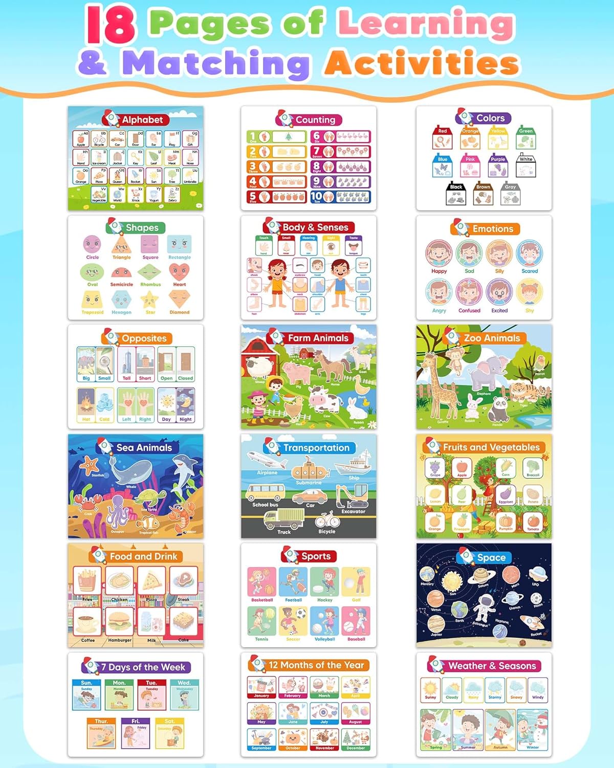 Toddler Busy Book – Montessori Preschool Learning Activities for Kids Ages 3–5