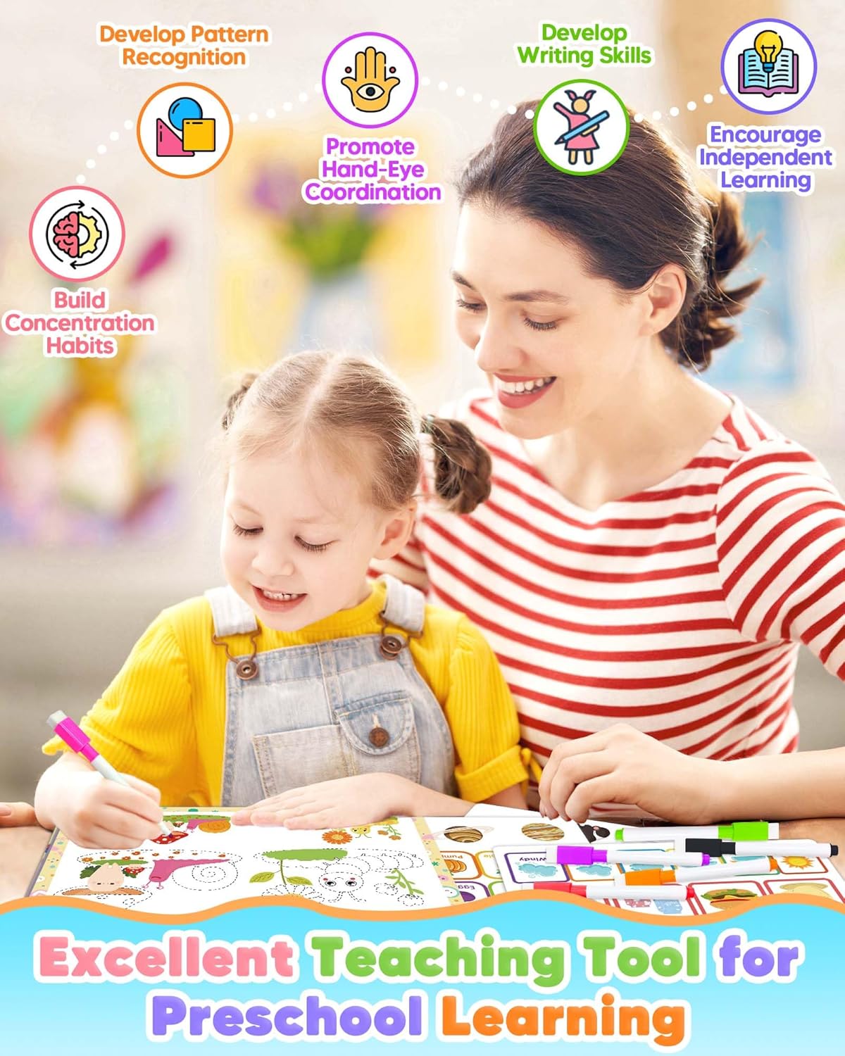 Toddler Busy Book – Montessori Preschool Learning Activities for Kids Ages 3–5